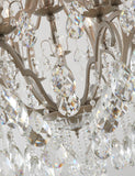 Bethel Pewter Chandelier in Metal & Crystal