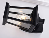 Bethel Black Outdoor Wall Sconce in Metal & Glass