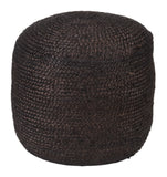 Zuo Modern Lillian Jute, Polystyrene Modern Commercial Grade Ottoman Black Jute, Polystyrene