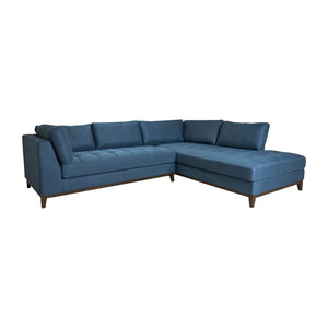 Sagebrook Home Contemporary Modern, Raf Fixed Corner Sofa, Blu/gray Kd 17080 Blue Rubber Wood