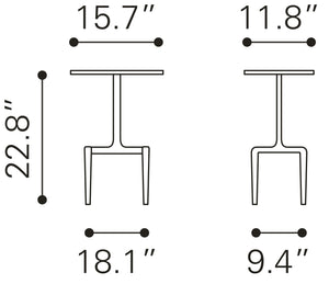 Zuo Modern Clement Marble, MDF, Aluminum Modern Commercial Grade Side Table White, Gold Marble, MDF, Aluminum