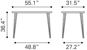 Zuo Modern Doubs MDF, Steel Modern Commercial Grade Counter Table Brown, Gray MDF, Steel