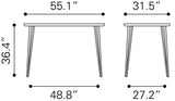 Zuo Modern Doubs MDF, Steel Modern Commercial Grade Counter Table Brown, Gray MDF, Steel