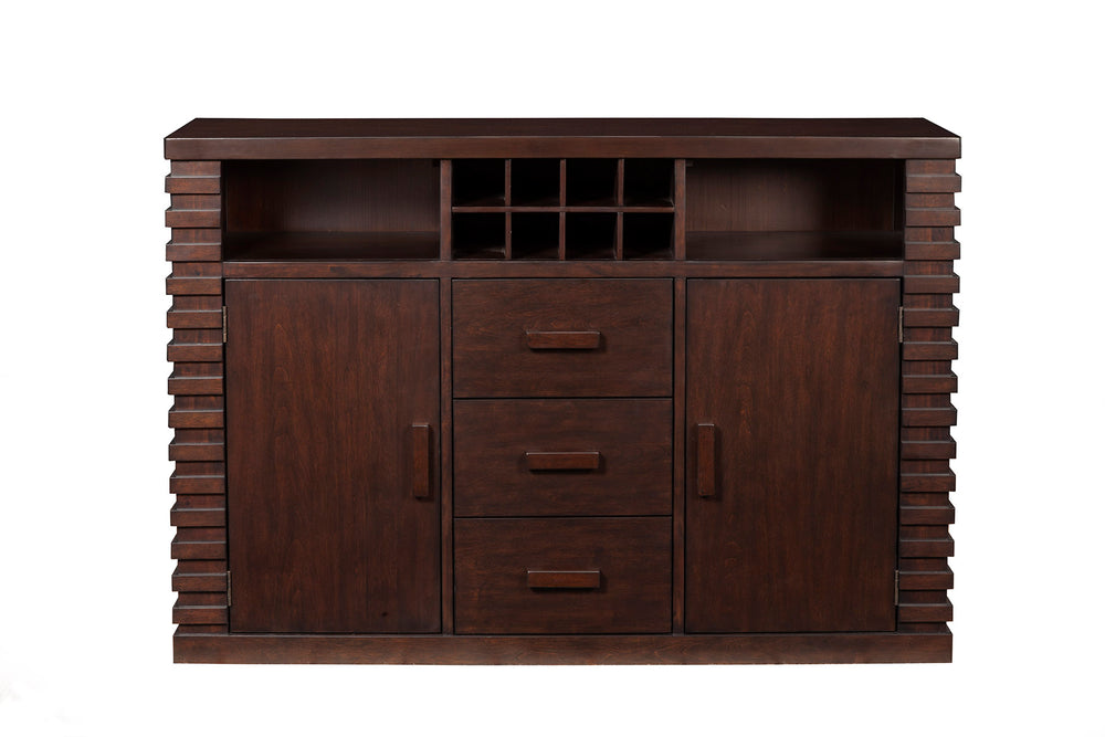Alpine Furniture Trulinea Sideboard, Dark Espresso 6084-06 Dark Espresso Acacia Solids & Birch Veneer 56 x 18 x 38