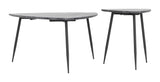 English Elm EE2662 MDF, Steel Modern Commercial Grade Accent Table Set Gray, Black MDF, Steel