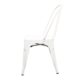 Metropolis Metal Side Chair Set of 4 - Classic Bistro Style for Dining Room or Café Decor