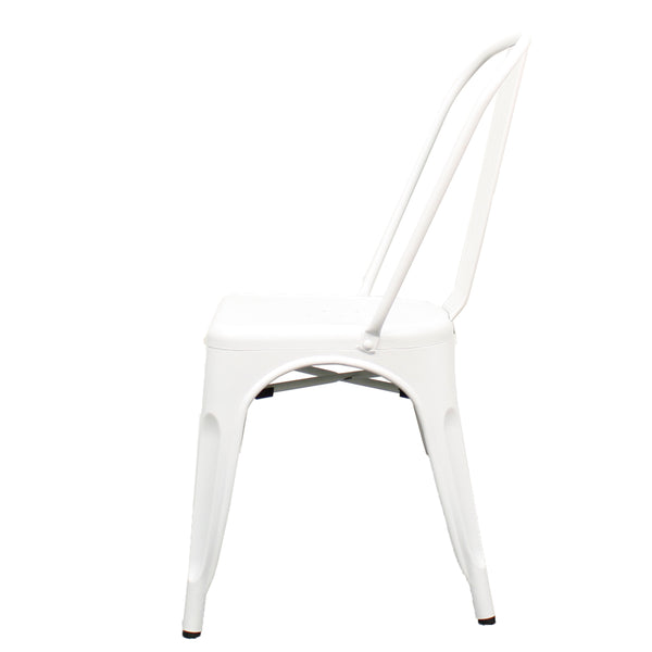 Metropolis Metal Side Chair Set of 4 - Classic Bistro Style for Dining Room or Café Decor