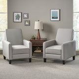 Darvis Contemporary Fabric Recliner, Light Gray and Dark Brown Noble House