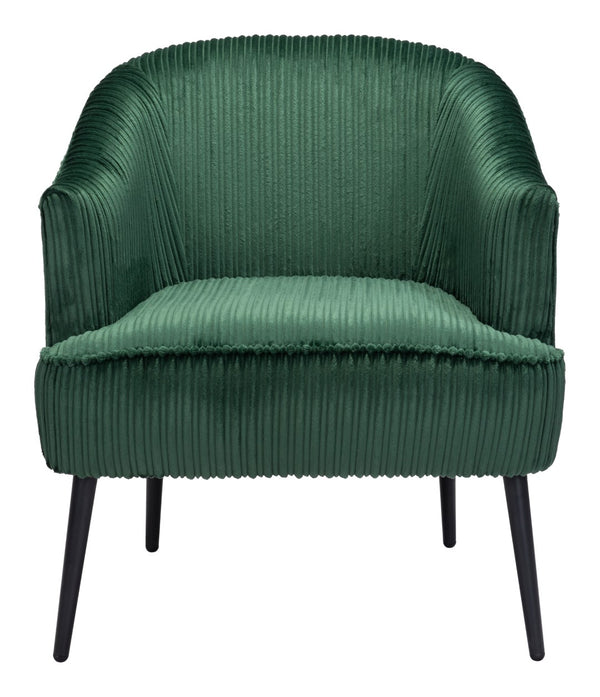 Zuo Modern Ranier 100% Polyester, Plywood, Steel Modern Commercial Grade Accent Chair Green, Black 100% Polyester, Plywood, Steel