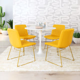 Zuo Modern Joy 100% Polyurethane, Plywood, Steel Modern Commercial Grade Dining Chair Set - Set of 2 Yellow 100% Polyurethane, Plywood, Steel