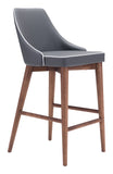 English Elm EE2608 100% Polyurethane, Plywood, Birch Wood Mid Century Commercial Grade Counter Chair Dark Gray, Brown 100% Polyurethane, Plywood, Birch Wood