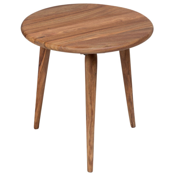 Porter Designs Urban Solid Sheesham Wood Round Contemporary End Table Natural 05-117-08-1439