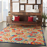 Nourison Aloha ALH17 Outdoor Machine Made Power-loomed Indoor/outdoor Area Rug Multicolor 9'6" x 13' 99446376602