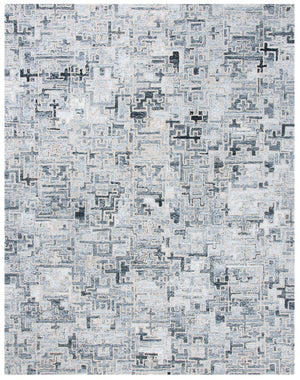 Abstract 142 Contemporary Hand Tufted 80% Polyester, 20% Wool Rug Ivory / Black