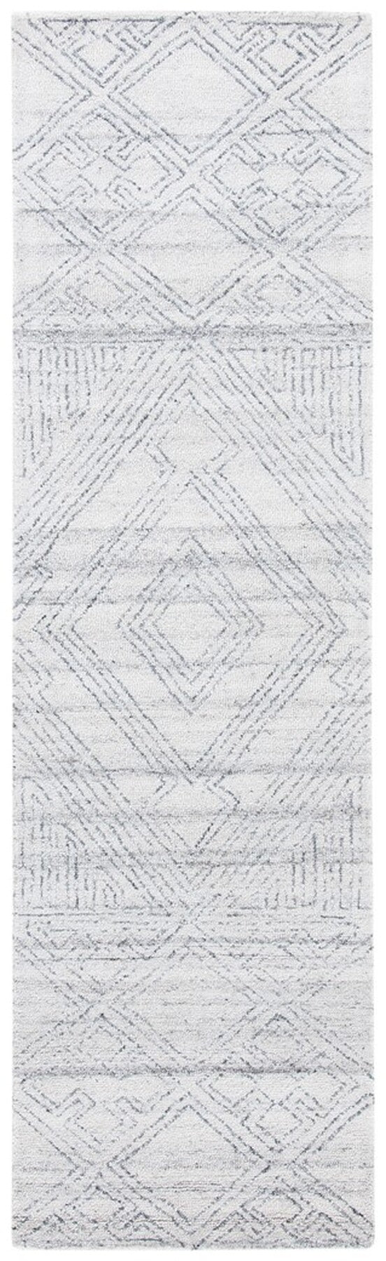 Abstract 144 Contemporary Hand Tufted 80% Polyester, 20% Wool Rug Ivory / Grey