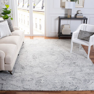 Abstract 145 Contemporary Hand Tufted 80% Polyester, 20% Wool Rug Ivory / Black