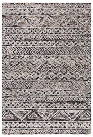 Abstract 252 Contemporary Hand Tufted 85% Wool, 15% Cotton Rug Grey / Brown