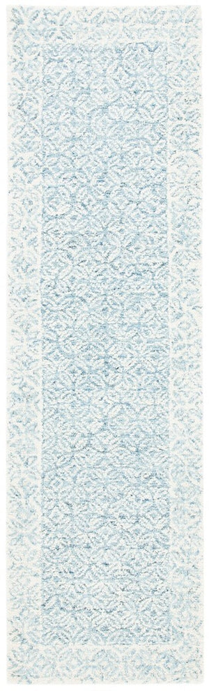 Abstract 342 Contemporary Hand Tufted 80% Wool, 20% Cotton Rug Blue / Ivory