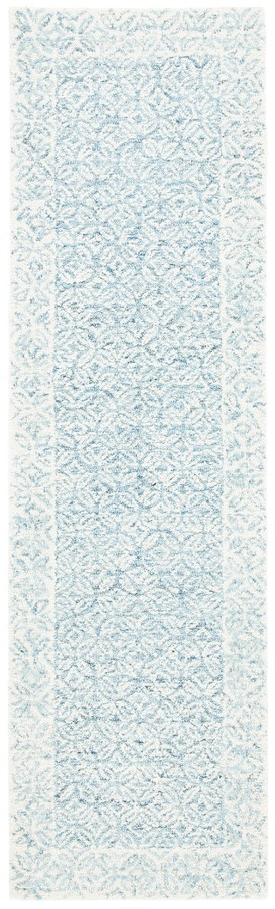 Abstract 342 Contemporary Hand Tufted 80% Wool, 20% Cotton Rug Blue / Ivory