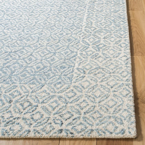 Abstract 342 Contemporary Hand Tufted 80% Wool, 20% Cotton Rug Blue / Ivory