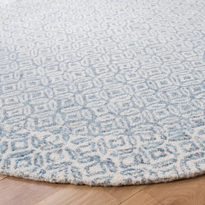 Abstract 342 Contemporary Hand Tufted 80% Wool, 20% Cotton Rug Blue / Ivory