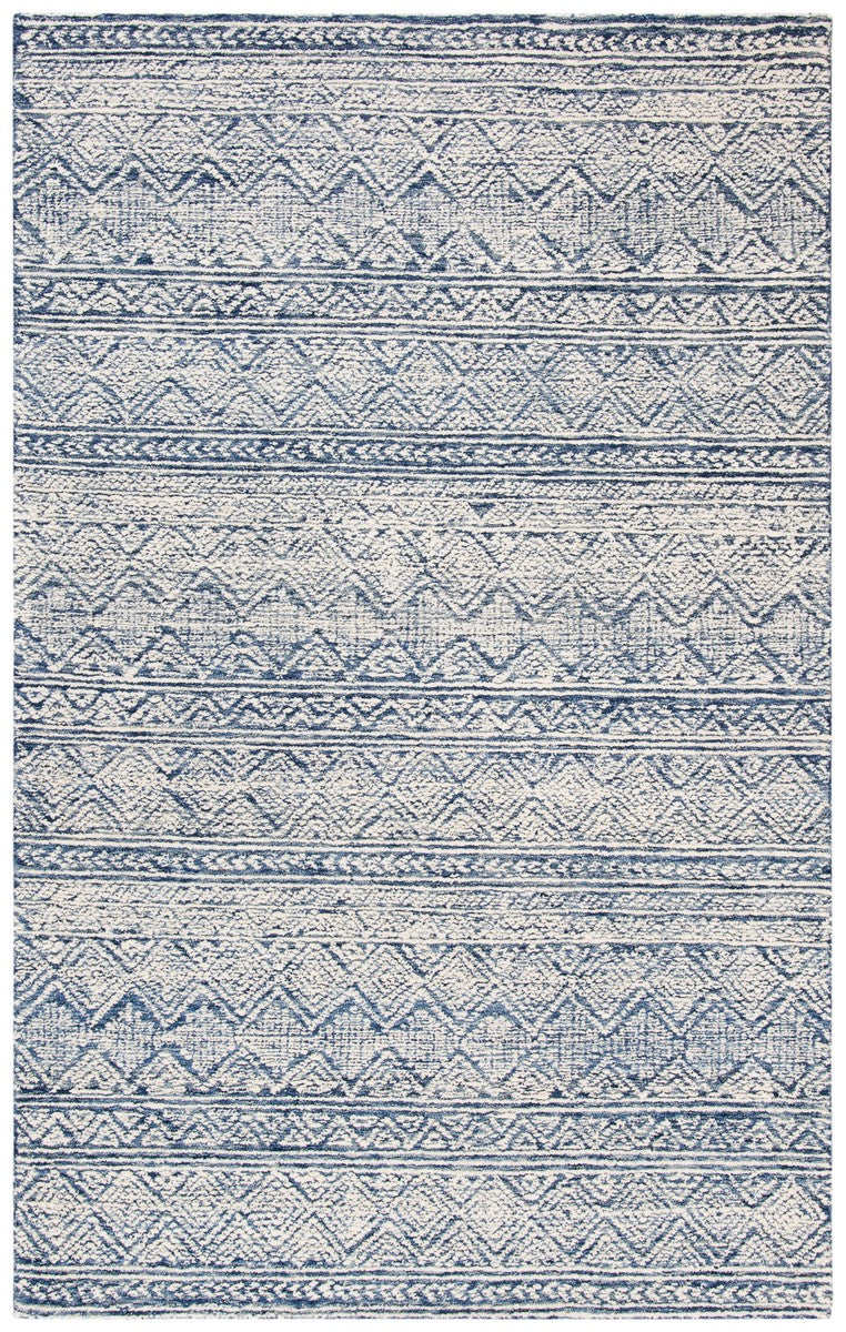 Abstract 343 Contemporary Hand Tufted 80% Wool, 20% Cotton Rug Blue / Ivory