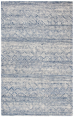 Abstract 343 Contemporary Hand Tufted 80% Wool, 20% Cotton Rug Blue / Ivory