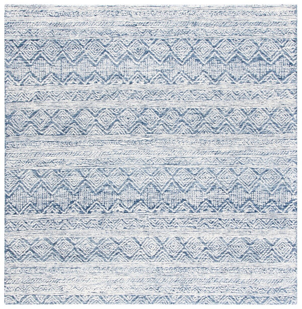 Abstract 343 Contemporary Hand Tufted 80% Wool, 20% Cotton Rug Blue / Ivory