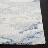 Abstract 465 Contemporary Hand Tufted 100% Wool Rug Ivory / Blue