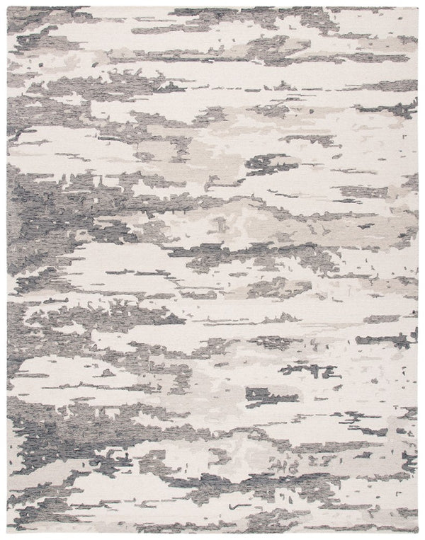 Abstract 465 Contemporary Hand Tufted 100% Wool Rug Charcoal / Ivory