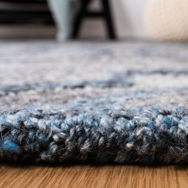 Abstract 646 Contemporary Hand Tufted Wool 65%, Viscose, 25%, Nylon 10% Rug Blue / Brown