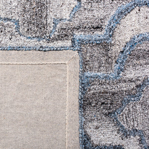 Abstract 646 Contemporary Hand Tufted Wool 65%, Viscose, 25%, Nylon 10% Rug Blue / Brown
