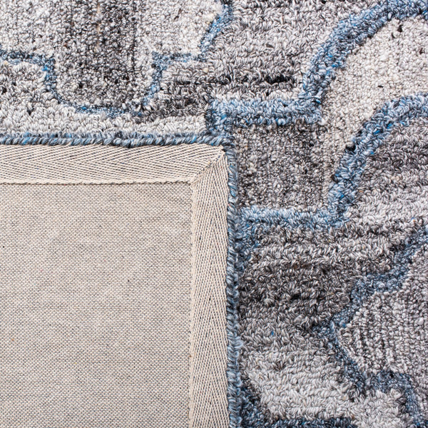 Abstract 646 Contemporary Hand Tufted Wool 65%, Viscose, 25%, Nylon 10% Rug Blue / Brown