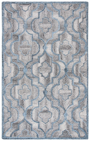 Abstract 646 Contemporary Hand Tufted Wool 65%, Viscose, 25%, Nylon 10% Rug Blue / Brown