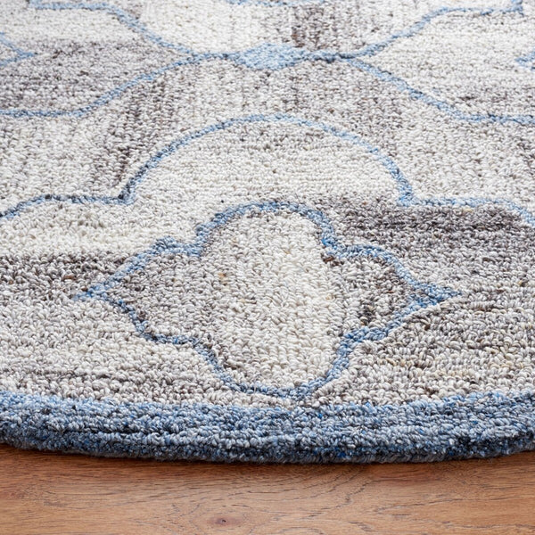 Abstract 646 Contemporary Hand Tufted Wool 65%, Viscose, 25%, Nylon 10% Rug Blue / Brown