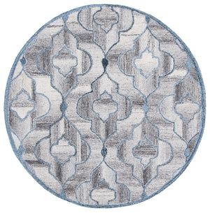 Abstract 646 Contemporary Hand Tufted Wool 65%, Viscose, 25%, Nylon 10% Rug Blue / Brown