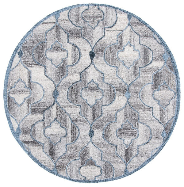 Abstract 646 Contemporary Hand Tufted Wool 65%, Viscose, 25%, Nylon 10% Rug Blue / Brown