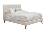 Britney Standard King Upholstered Platform Bed, Light Grey Linen