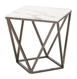 Tintern Composite Stone, Steel Modern Commercial Grade End Table