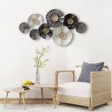 Sagebrook Home Contemporary Metal 36" 8 Disc Pads Wall Deco, Multi Wb 16130 Multi Iron