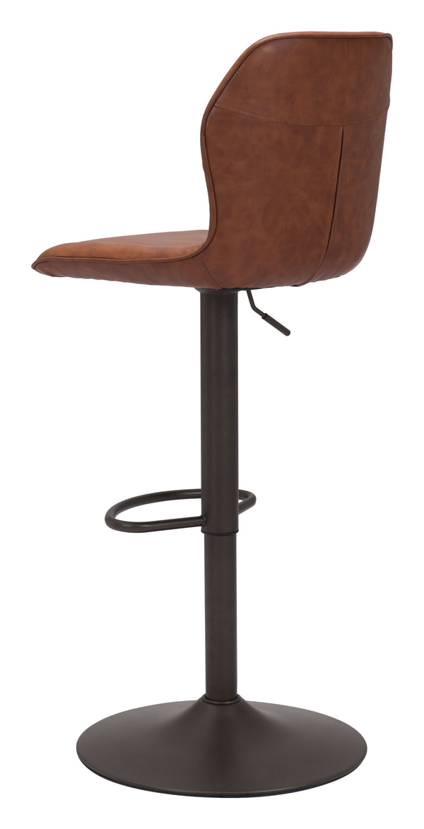 Zuo Modern Vital 100% Polyurethane, Plywood, Steel Modern Commercial Grade Barstool Vintage Brown, Dark Bronze 100% Polyurethane, Plywood, Steel