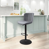 English Elm EE2810 100% Polyester, Plywood, Steel Modern Commercial Grade Bar Chair Gray, Black 100% Polyester, Plywood, Steel