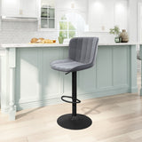 Zuo Modern Tarley 100% Polyester, Plywood, Steel Modern Commercial Grade Barstool Gray, Black 100% Polyester, Plywood, Steel