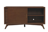 Alpine Furniture Flynn Small TV Console, Walnut 966WAL-15 Walnut Mahogany Solids & Okoume Veneer 50 x 20 x 27