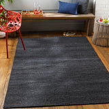 Acacia ACC-2304 Modern Recycled PET Yarn Rug ACC2304-81012 Black, Charcoal 100% Recycled PET Yarn 8'10" x 12'