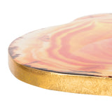 Safavieh Giselle Faux Agate Side Table Multi Orange Gold Metal ACC3206A