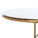 Safavieh Sionne Round C Table White Gold Metal ACC3210B