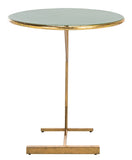 Safavieh Sionne Round C Table Hunter Green Gold Metal ACC3210C