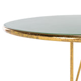 Safavieh Sionne Round C Table Hunter Green Gold Metal ACC3210C