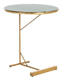 Safavieh Sionne Round C Table Hunter Green Gold Metal ACC3210C